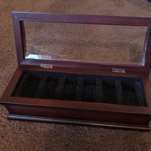 Cherry wood 6 watch holder